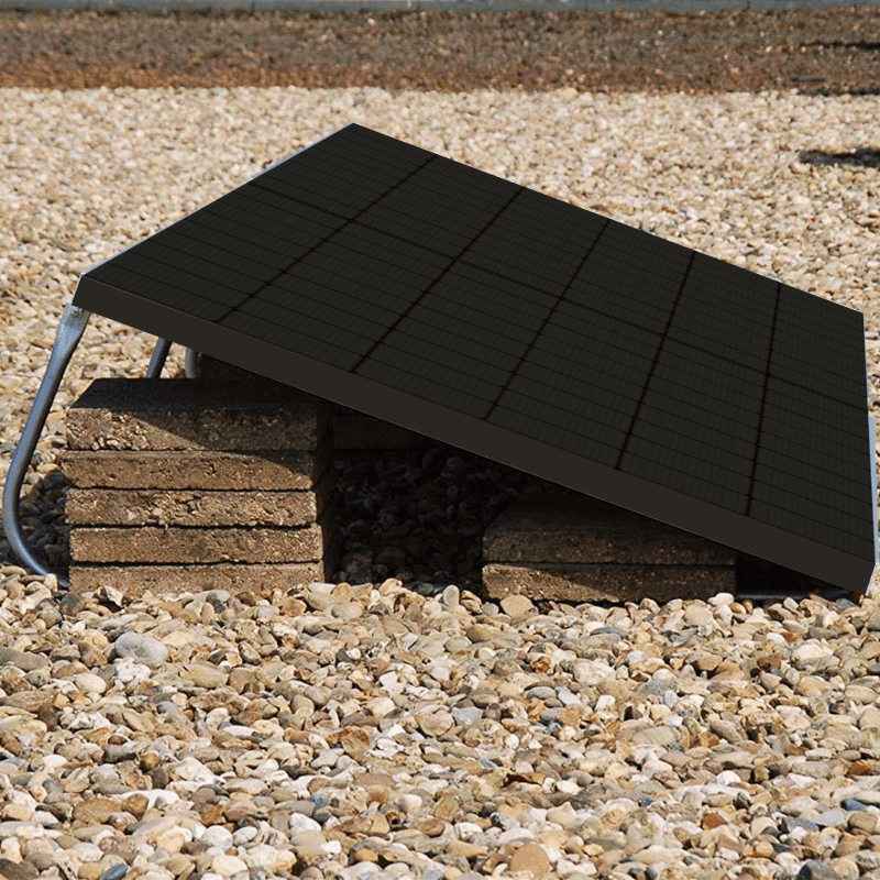 Flat roof full black solar panel with 20 degree mount