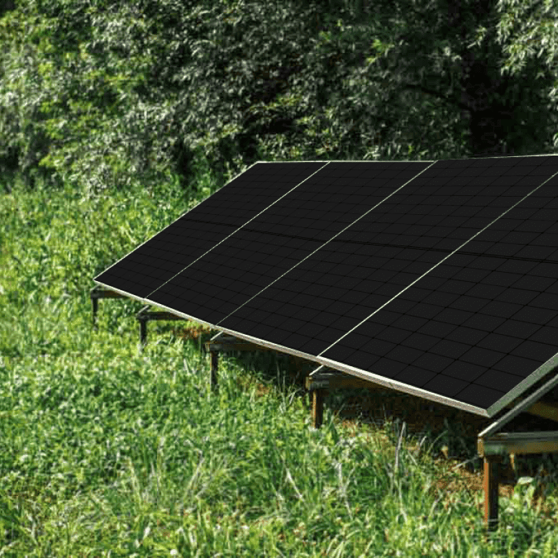 Garden full black solar panel with 20 degree mount