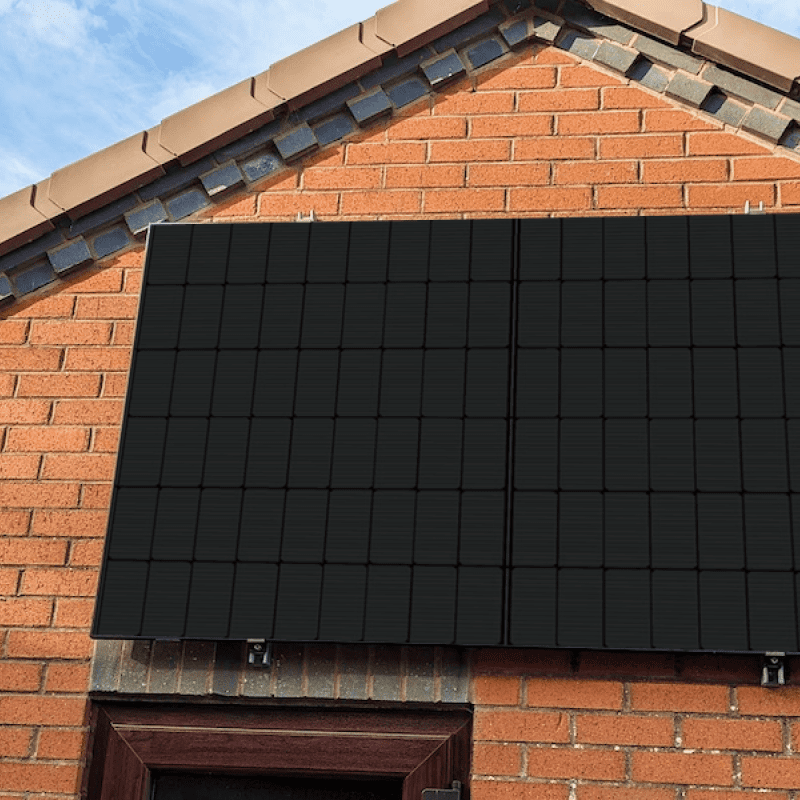 Solar panel for walls with 90 degree mount