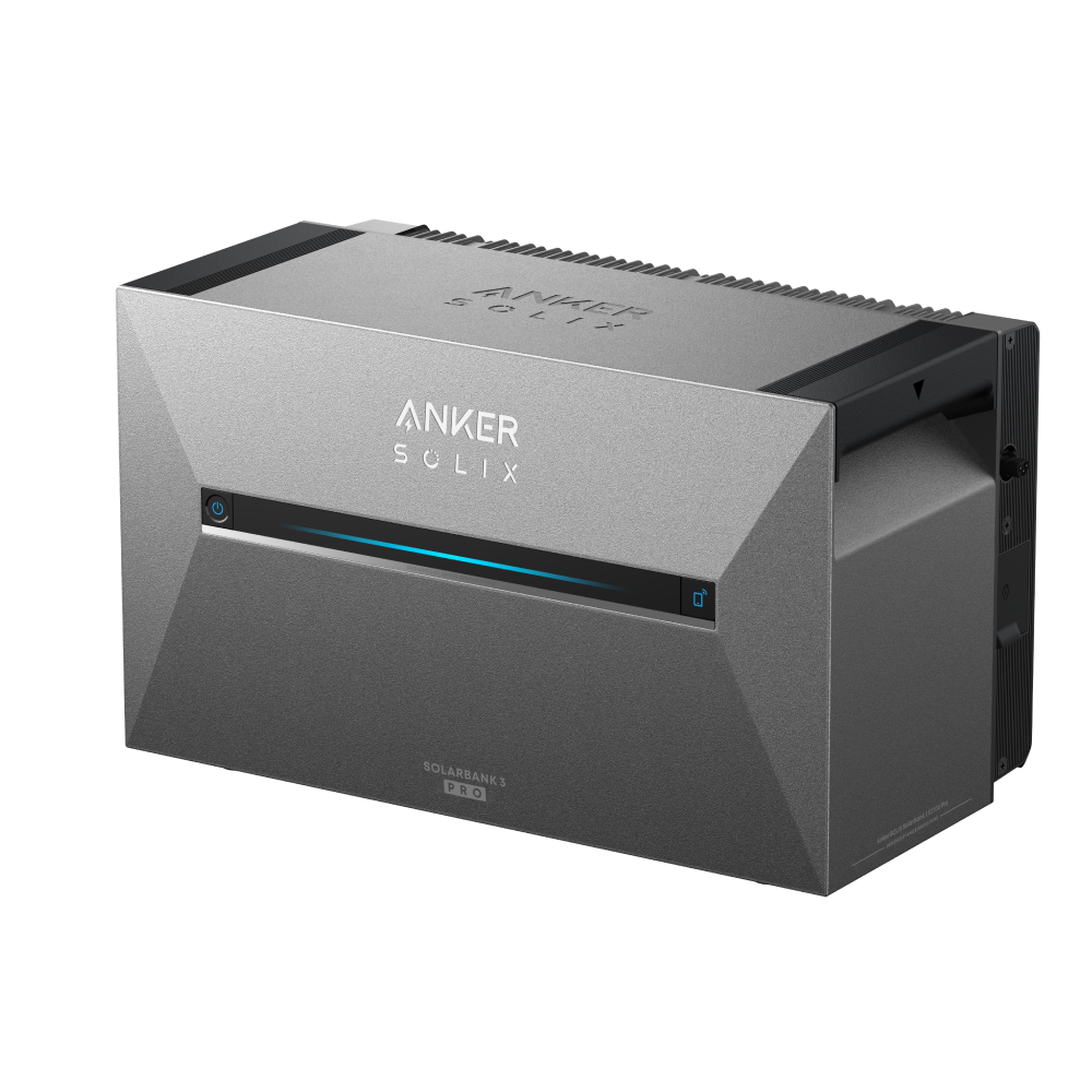 Anker Solix Solarbank 3 Pro sleek solar battery with geometric design – Batería solar Anker Solix Solarbank 3 Pro de diseño moderno y compacto